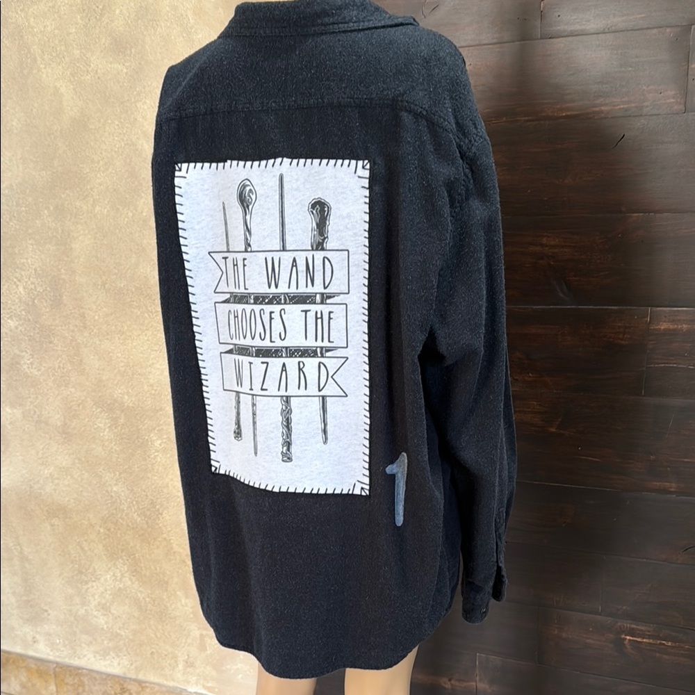 The Wand Chooses The Wizard Dark Gray Flannel Size XXL